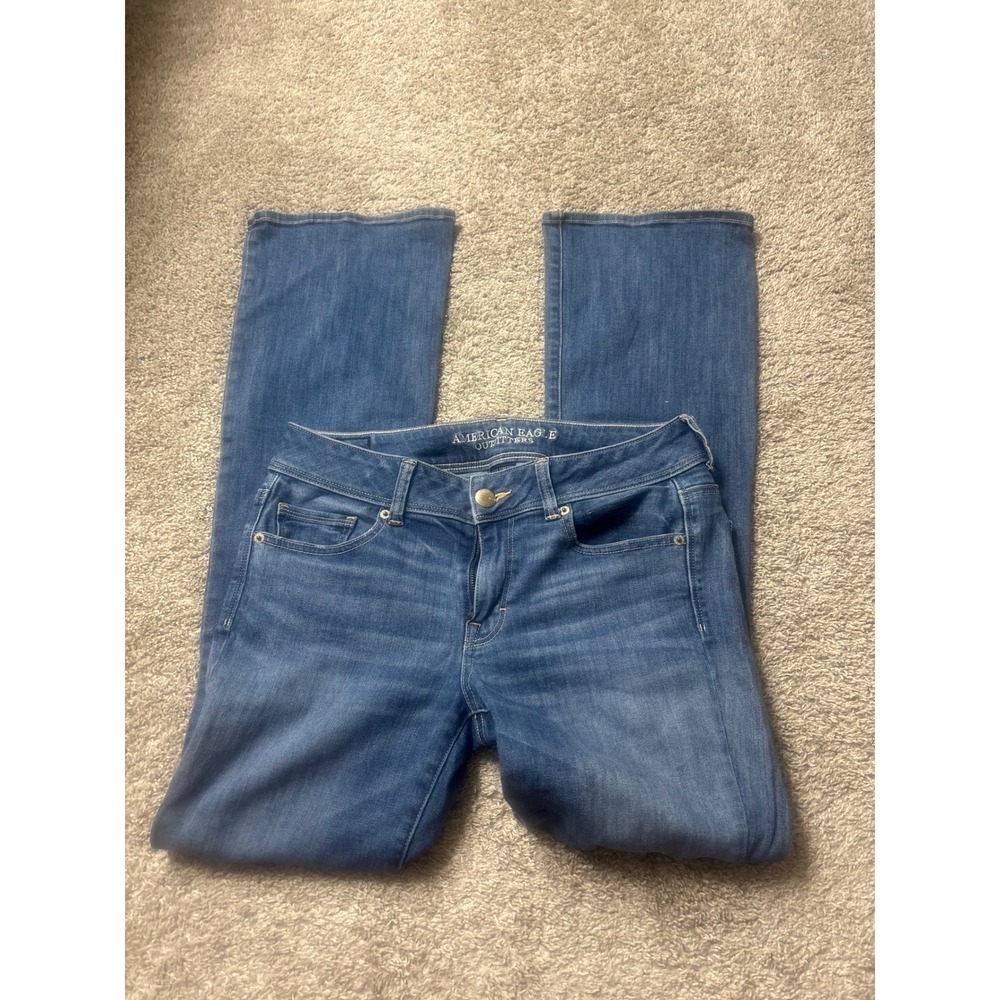 American Eagle Super Stretch Bootcut Jeans Medium Wash Blue Denim Womens